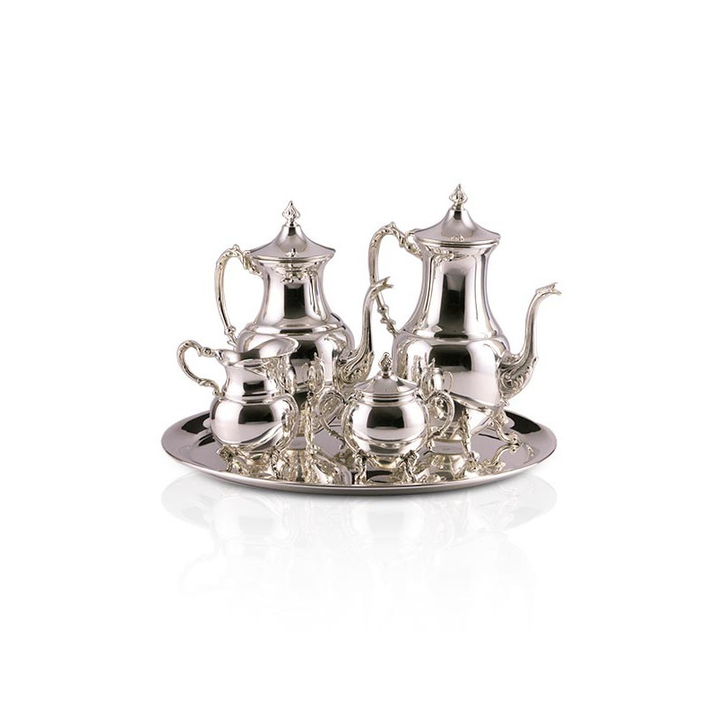 Conjunto para Chá e Café Inglês 6 Peças Prata Apolo