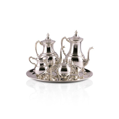 Conjunto para Chá e Café Inglês 6 Peças Prata Apolo