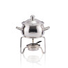 Rechaud c/ Mini Panela c/ Alças e Concha Prata Apolo 500ml