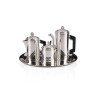 Conjunto para Café Reto 5 Peças Prata Apolo