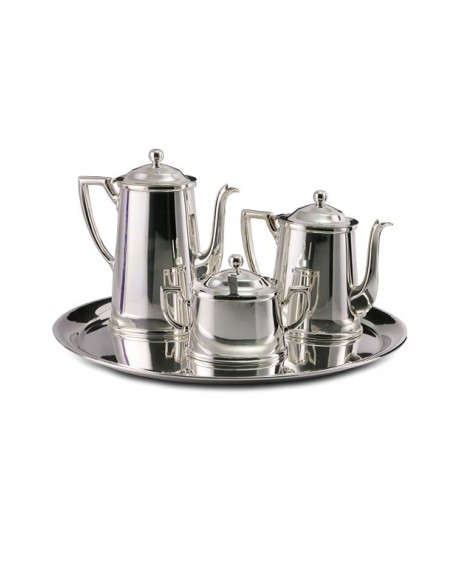 Conjunto para Café Oval 5 peças Prata Apolo