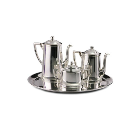 Conjunto para Café Oval 5 peças Prata Apolo