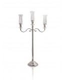 Candelabro Hotel Liso 3 Velas Prata Apolo 100cm