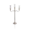 Candelabro Hotel Liso p/ 3 Velas Prata Apolo 100cm