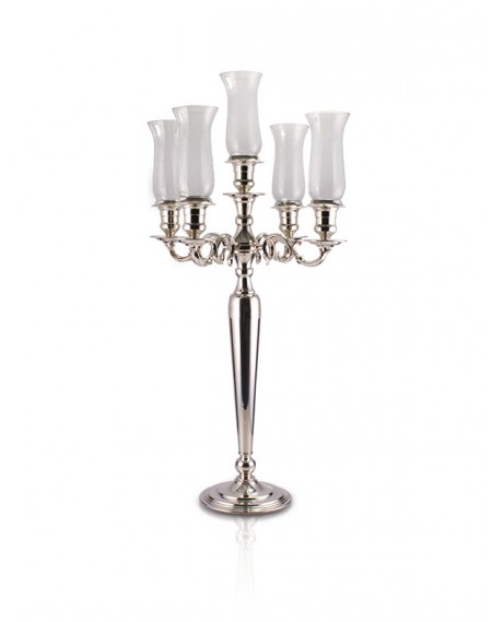 Candelabro Apolo 5 Velas Prata Apolo 85cm