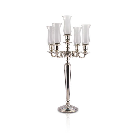 Candelabro Apolo p/ 5 Velas Prata Apolo 85cm