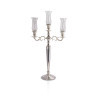 Candelabro Apolo p/ 3 Velas Prata Apolo 85cm