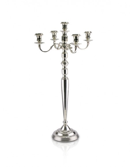 Candelabro Apolo p/ 5 Velas Prata Apolo 120cm