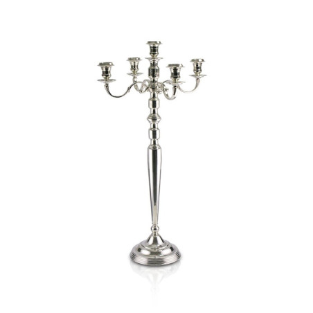 Candelabro Apolo p/ 5 Velas Prata Apolo 120cm