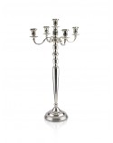 Candelabro Apolo 5 Velas Prata Apolo 120cm