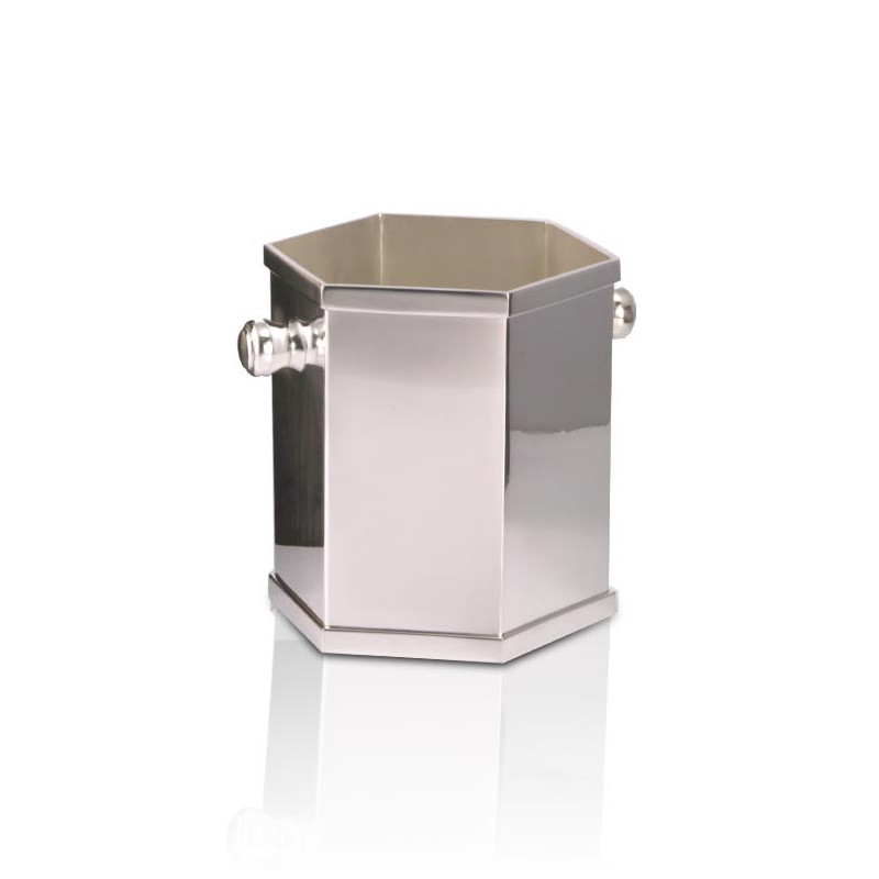 Balde p/ Champanhe / Vinho Sextavado Prata Apolo 21x21cm