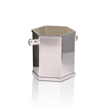 Balde p/ Champanhe / Vinho Sextavado Prata Apolo 21x21cm