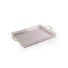 Bandeja Retangular Lisa c/ Grade Prata Apolo 40x30cm