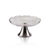 Prato Cristal Lily c/ Base Lisa Prata Apolo Ø36x20cm