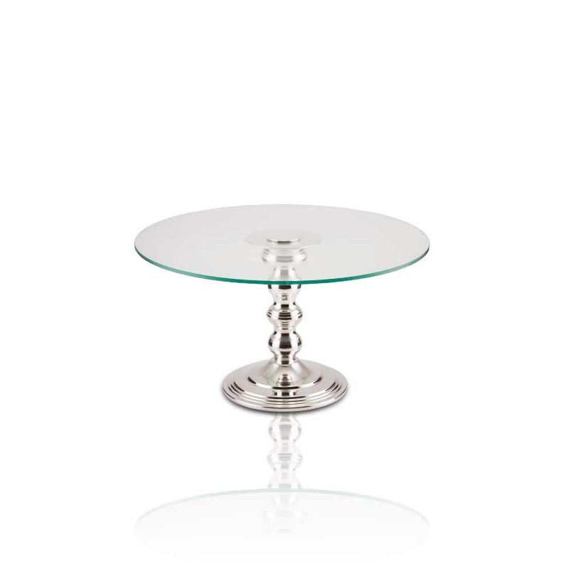 Doceira Francesa Red. c/ Vidro Ø45cm Base Prata Apolo