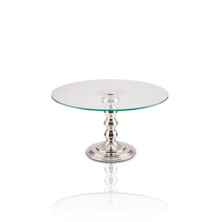 Doceira Francesa Red. c/ Vidro Ø45cm Base Prata Apolo