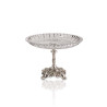 Prato Cristal Redondo c/ Base Trabalhada Prata Apolo Ø33x20cm