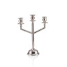Castiçal Tubo Liso p/ 3 Velas Prata Apolo 40cm