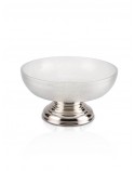 Saladeira Buffet Baixa com Base Lisa Prata Apolo Ø40x22cm