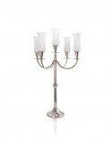 Candelabro Liso 5 Velas Prata Apolo 73cm