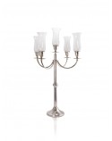 Candelabro Liso 5 Velas Prata Apolo 73cm