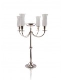 Candelabro Liso 4 Velas com Bacia Prata Apolo 73cm