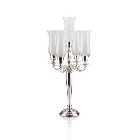 Candelabro Apolo p/ 5 Velas Prata Apolo 55cm