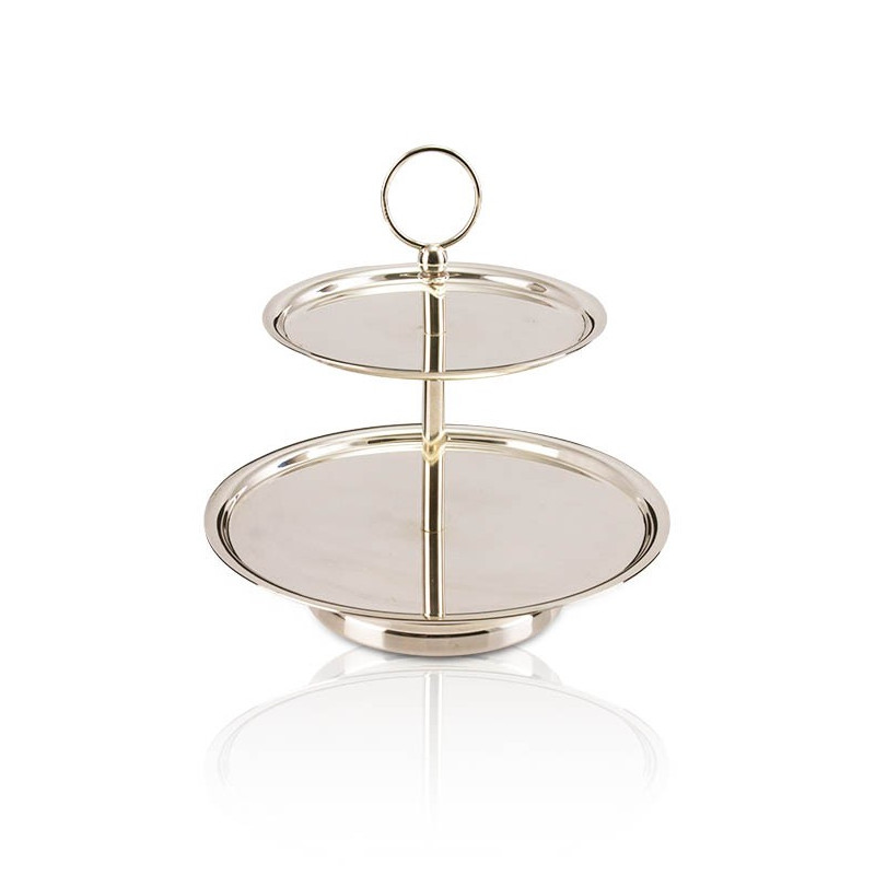 Mini Doceira c/ 2 Andares em Prata Apolo 19cm Alt.