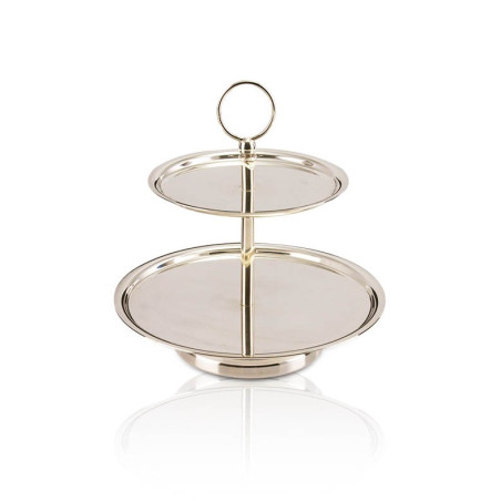 Mini Doceira c/ 2 Andares em Prata Apolo 19cm Alt.