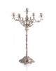 Candelabro Trabalhado p/ 5 Velas Prata Apolo 73cm