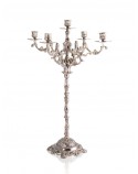 Candelabro Trabalhado 5 Velas Prata Apolo 73cm