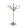 Candelabro Trabalhado p/ 5 Velas Prata Apolo 73cm