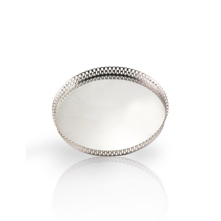 Bandeja Red. c/ Grade Alta Prata Apolo Ø30cm