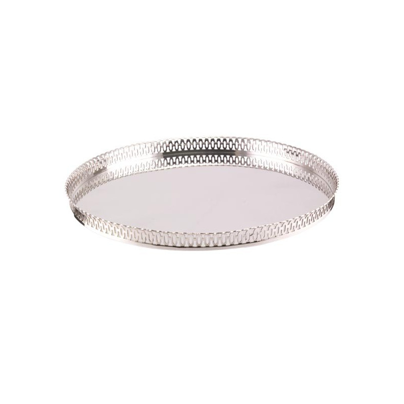Bandeja Redonda c/ Grade em Prata Apolo Ø40cm