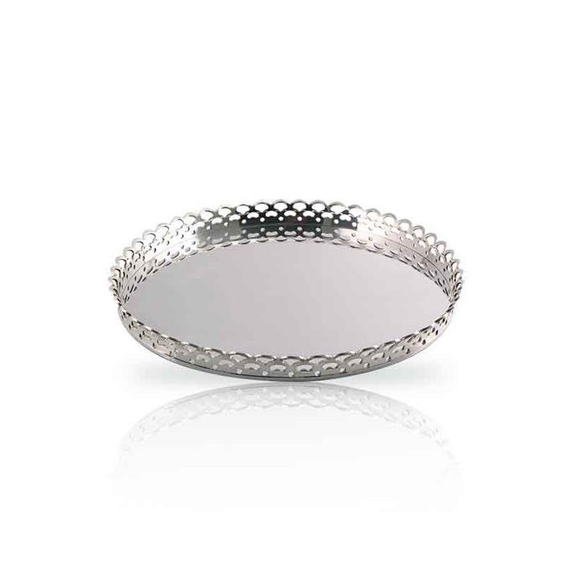 Bandeja Redonda com Grade Lisa Alta Ø40cm