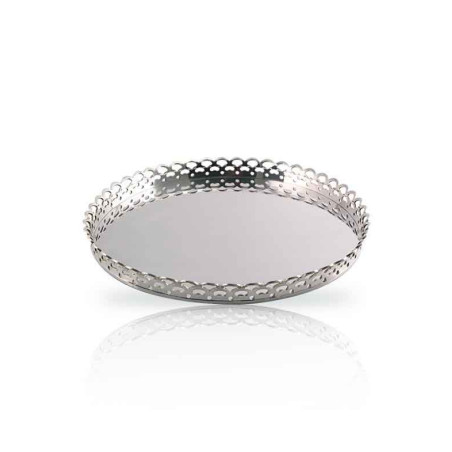 Bandeja Redonda com Grade Lisa Alta Ø40cm