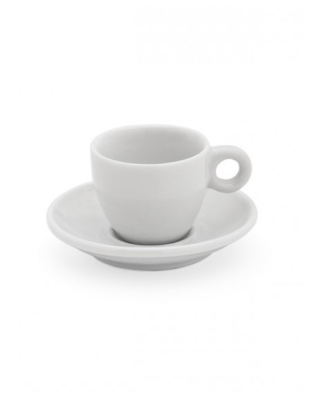 Xícara Café com Pires Milão Porcelana Branca Geni 75ml