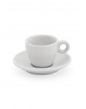 Xícara Café com Pires Milão Porcelana Branca Geni 75ml