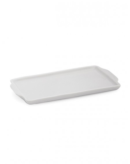 Bandeja Retangular Porcelana Branca Geni 20x12cm