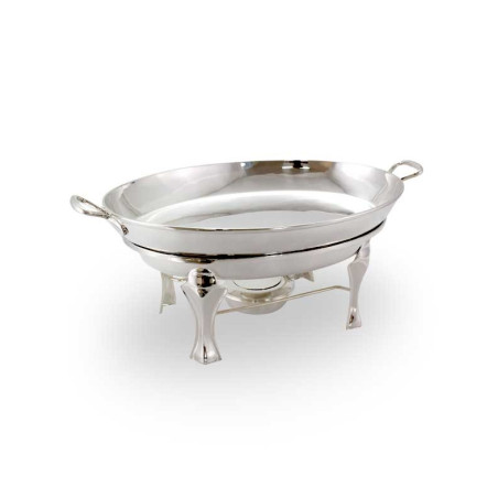 Rechaud Oval Banho Maria pequeno Prata Apolo 37x27x22cm Alt