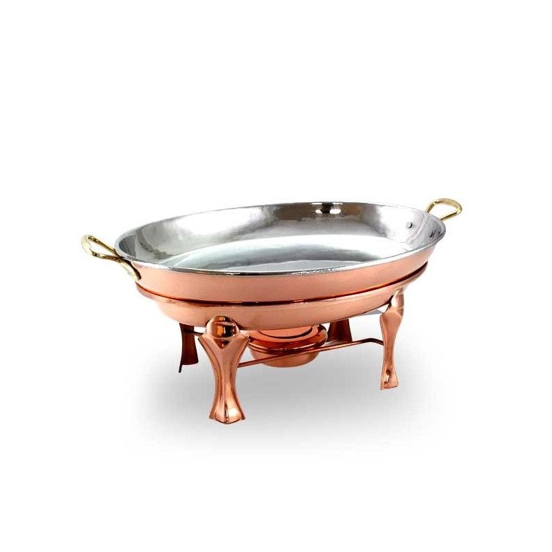 Rechaud Oval Banho Maria grande Cobre Apolo 56x42x22cm Alt