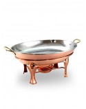 Rechaud Oval Banho Maria grande Cobre Apolo 56x42x22cm Alt