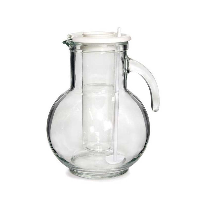 Jarra de Vidro Kufra com Tampa Branca 2,0L Bormioli Jarra de Vidro Kufra com Tampa Branca 2,0L Bormioli