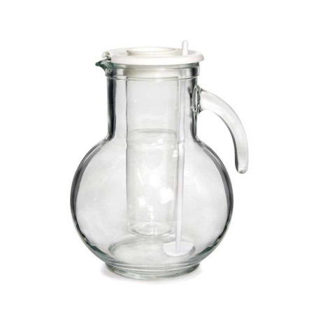 Jarra de Vidro Kufra com Tampa Branca 2,0L Bormioli