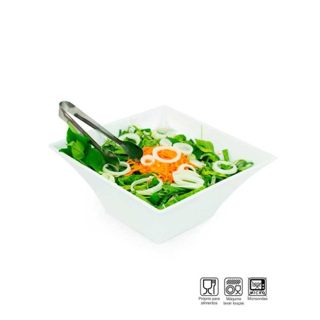 Pote Bowl Quadrado Melamina Profissional 25cm