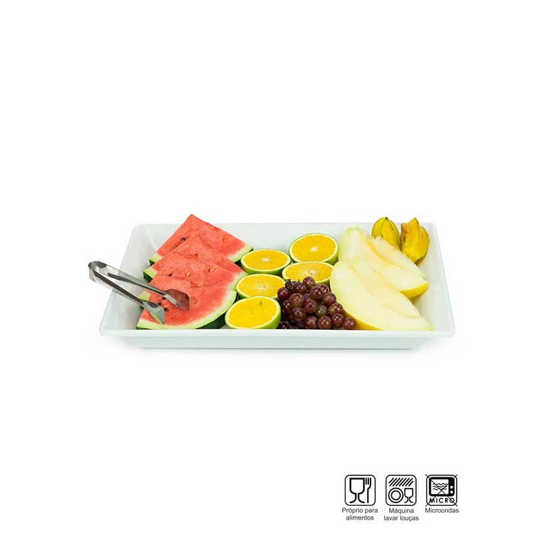 Travessa Retangular Funda Melamina Profissional 49cm