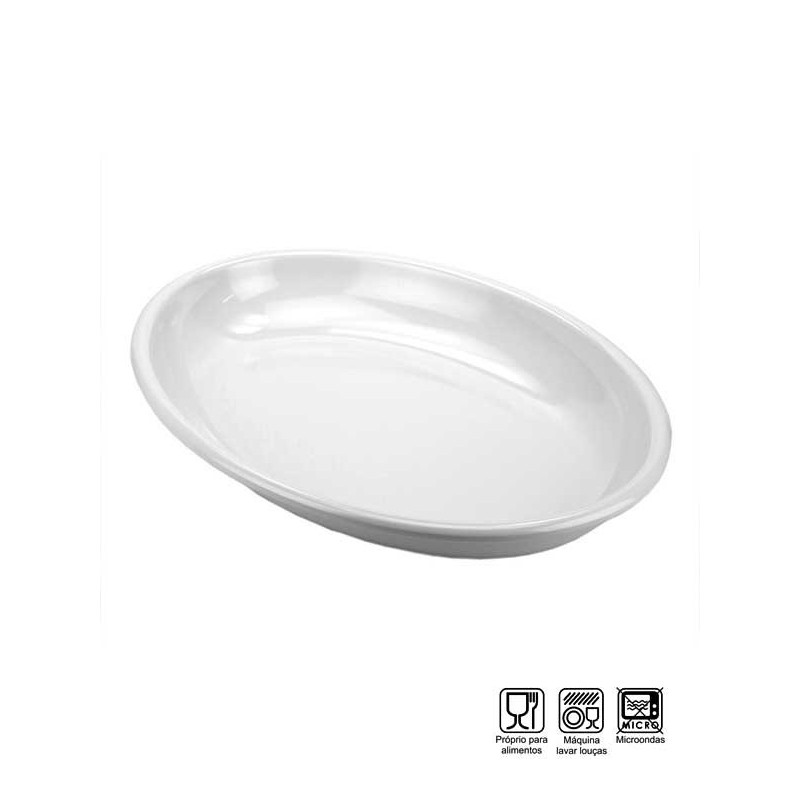 Travessa Oval Funda grande Melamina Profissional 52cm