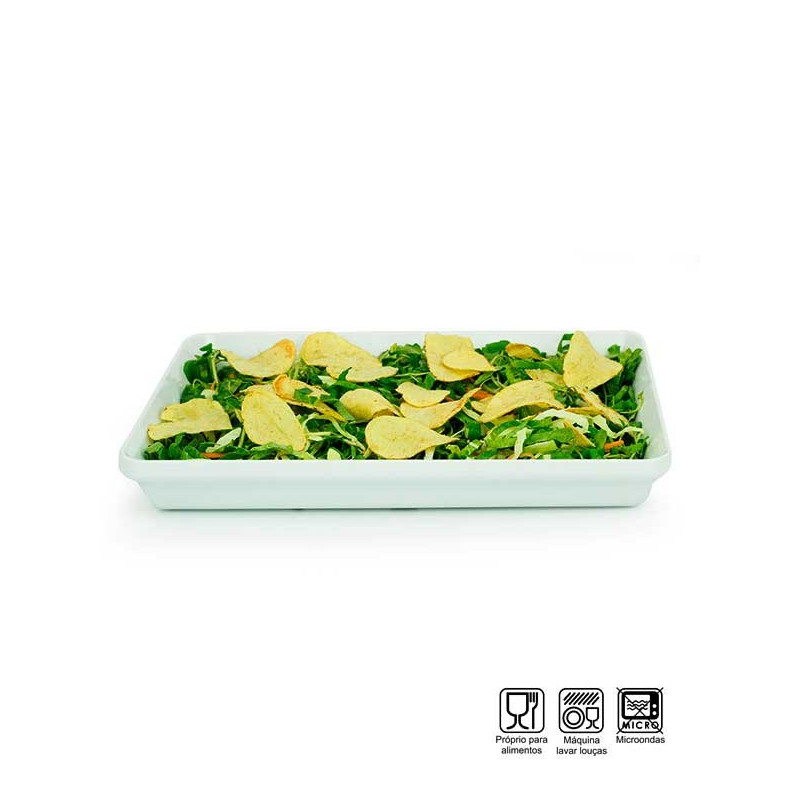 Travessa Retangular Funda grande Melamina Profissional 39cm