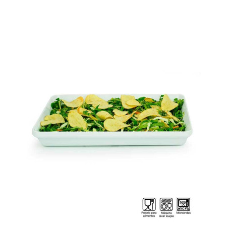 Travessa Retangular Funda grande Melamina Profissional 39cm