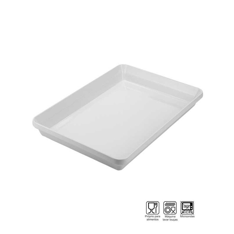 Travessa Retangular Funda pequena Melamina Profissional 23cm